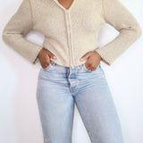 Vintage Zip-Up Collared Cardigan Sweater