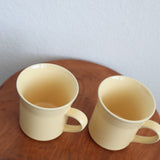 Vintage Butter Yellow Coffee Mugs (Set of 2)