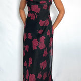 Vintage Floral Cowl Neck Dress