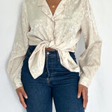 Vintage Floral Button Up Blouse