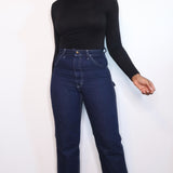 Vintage 1970s Deadstock Lee Indigo Denim Carpenter Jeans