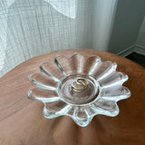 Vintage Flower Shaped Clear Glass Dish