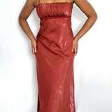 Vintage Burnt Orange Satin Dress