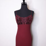 Vintage 90s Burgundy Sequin Midi Dress