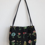 Black Floral Shoulder Bag