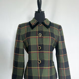 Vintage Green Plaid Wool Blazer