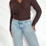 Vintage Brown Mohair Cardigan Sweater