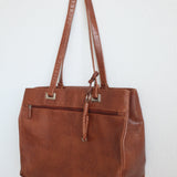 Vintage Brown Faux Leather Shoulder Bag
