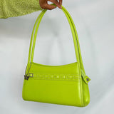 Lime Green Faux Leather Shoulder Bag