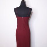 Vintage 90s Burgundy Sequin Midi Dress