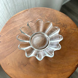 Vintage Flower Shaped Clear Glass Dish