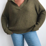 Vintage Forest Green Pullover Knit Sweater
