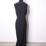 Vintage Mock Neck Black Halter Dress