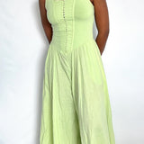 Lime Green Dipped Waist Jumpsuit