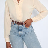 Neutral Button Up Blouse