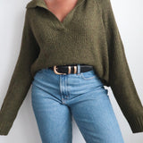 Vintage Forest Green Pullover Knit Sweater