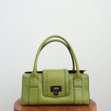 Green Genuine Leather Structured Purse