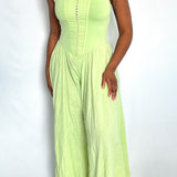 Lime Green Dipped Waist Jumpsuit