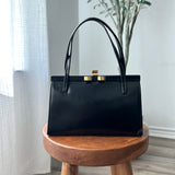 Vintage Black Classic Leather Bag