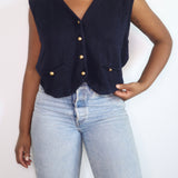 Vintage Navy Sweater Vest