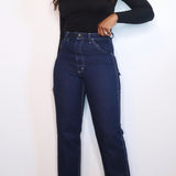 Vintage 1970s Deadstock Lee Indigo Denim Carpenter Jeans