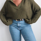 Vintage Forest Green Pullover Knit Sweater