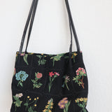 Black Floral Shoulder Bag