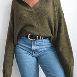 Vintage Forest Green Pullover Knit Sweater