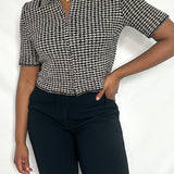 Vintage Houndstooth Cropped Top