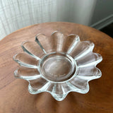 Vintage Flower Shaped Clear Glass Dish