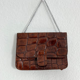 Vintage Brown Croc Mini Purse