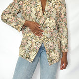 Vintage 80s Jacquard Floral Blazer