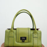 Green Genuine Leather Structured Purse