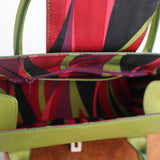Green Genuine Leather Structured Purse
