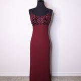 Vintage 90s Burgundy Sequin Midi Dress