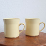 Vintage Butter Yellow Coffee Mugs (Set of 2)