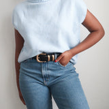 Baby Blue Sleeveless Knit Sweater Vest