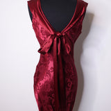 Vintage Burgundy Cowl Neck Evening Dress