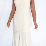 Vintage Scoop Neck Ivory Maxi Dress