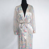 Vintage 80s Dreamy Floral Satin Robe